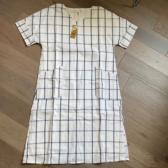Summer Checked Dress Linen Blend